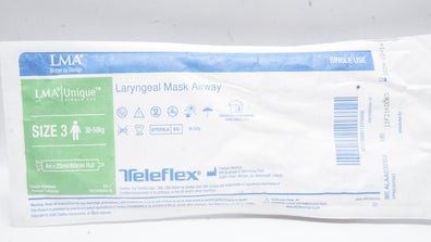 Teleflex ALAA030SU LMA Unique Laryngeal Mask Airway Size 3 30-50kg